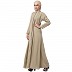 Designer zipper abaya- Beige